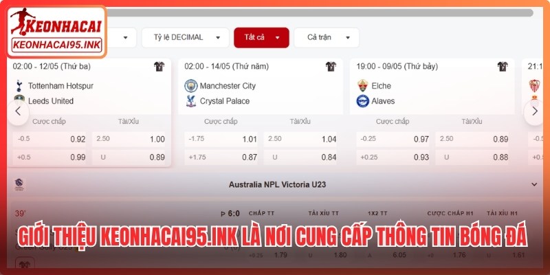 Giới thiệu keonhacai95.ink là nơi cung cấp thông tin bóng đá chuẩn xác