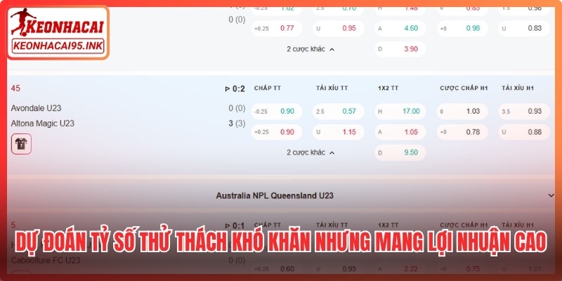 Dự đoán tỷ số là thử thách khó khăn nhưng mang lại lợi nhuận cao
